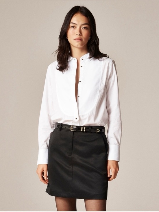 J. Crew Tops - NWT J. Crew Jules Tuxedo Shirt Cotton Poplin White